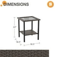 thumbnail image 4 of COOS BAY Harbor Retreat Mix Brown Rattan Wicker Outdoor Patio 2-Tiers Square Coffee Table With Black Glass Top, 4 of 8