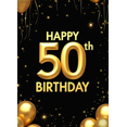 thumbnail image 4 of Golden Happy 50th Birthday Banner Background, Party Backdrop Decorations for Photography Props Birthday Party Celebration Photo Booth Decor, 4 of 4