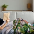 thumbnail image 3 of Landscape Soft Flannel Fleece Throw Blanket, Yangon Myanmar Skline Cityscape Scenery with Nature Village Houses Art Print, Cozy Plush for Indoor and Outdoor Use, 50" x 70", Multicolor, by Ambesonne, 3 of 5