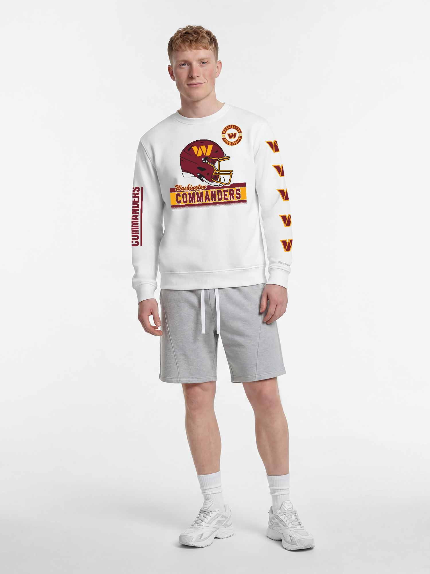 Washington Commanders Reebok Mens White Crew Sweatshirt