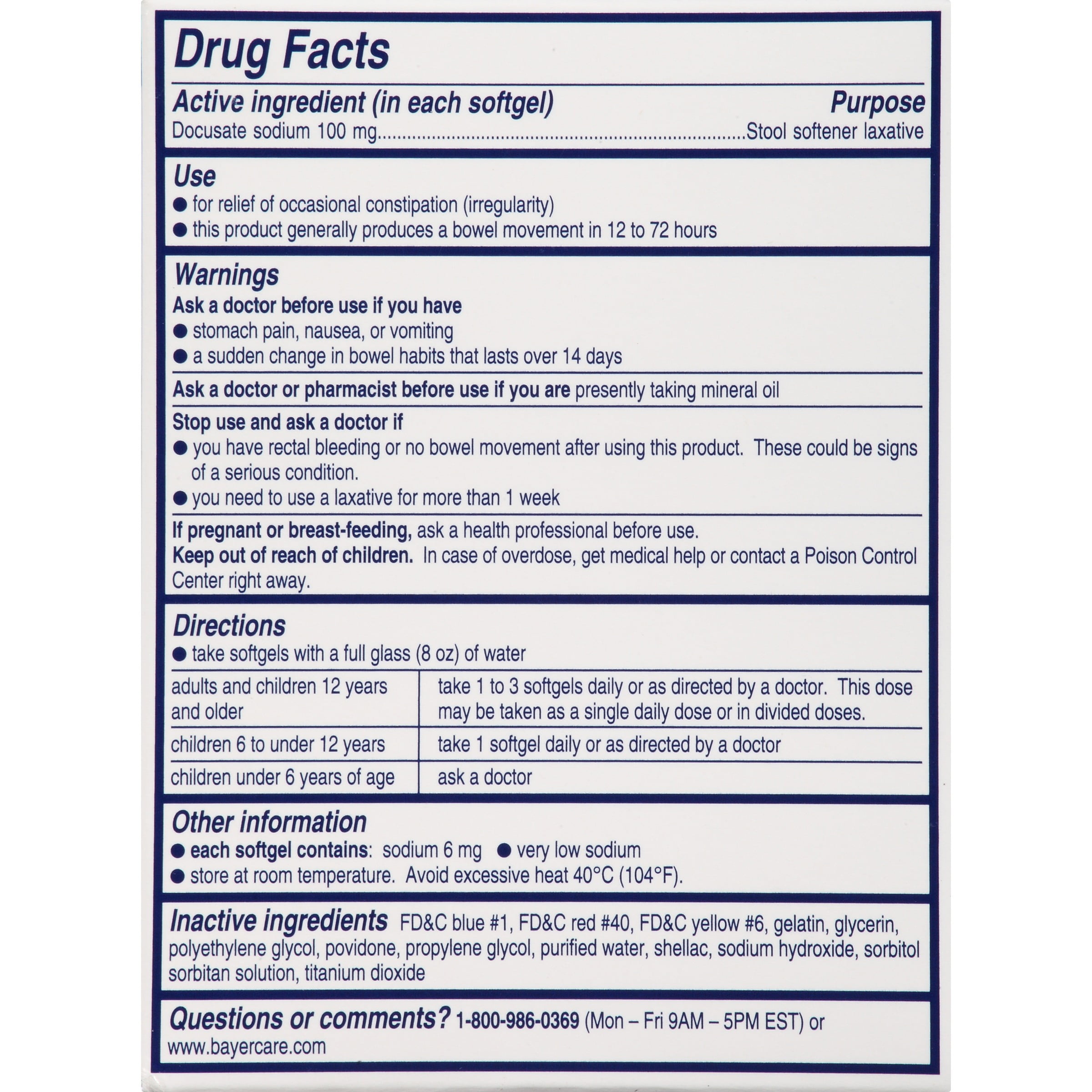 Dulcolax Stool Softener Warnings