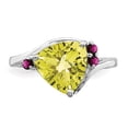 thumbnail image 4 of Sterling Silver Rhodium Lemon Quartz & Rhodolite Garnet Ring, 4 of 6