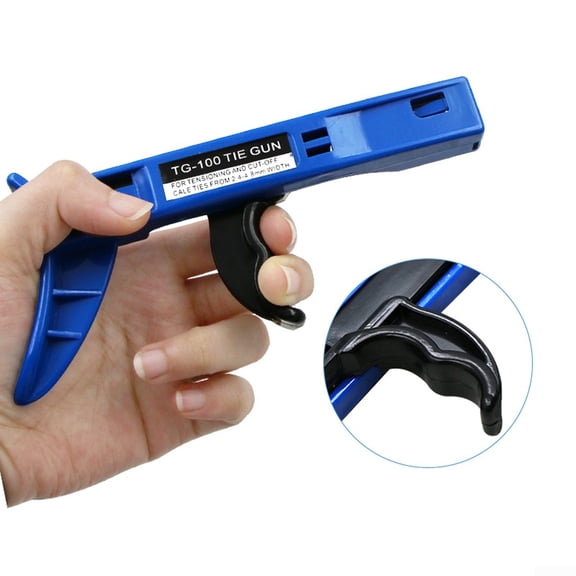 Plastic Cable Tie Tool Automatic Tightener Tensioner Cutter 161mm Long Blue