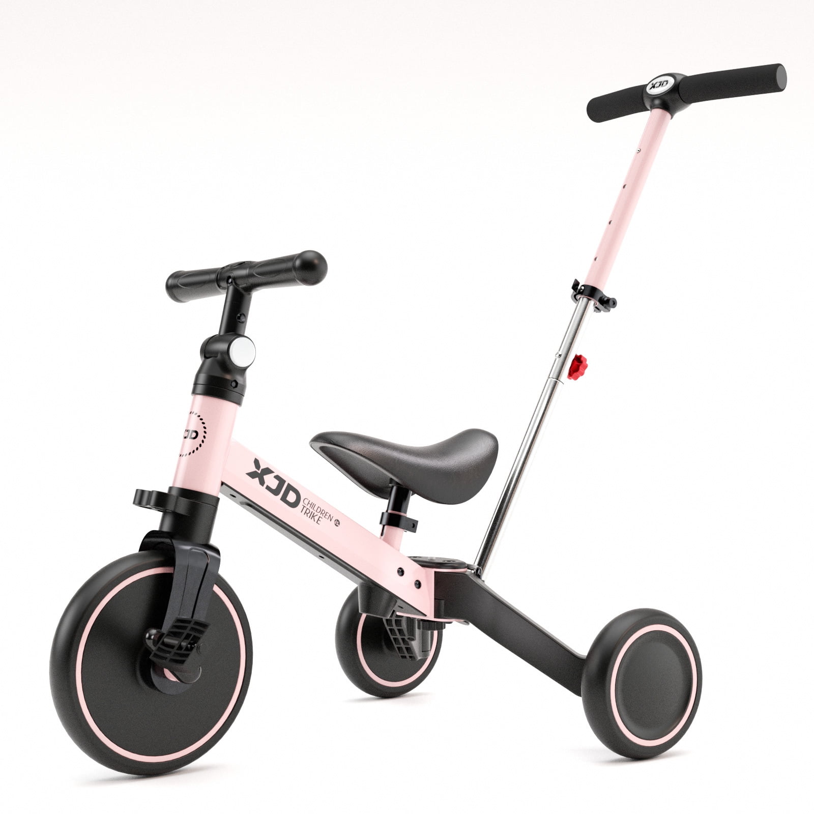 Xjd Kids Tricycle Pink 7 in 1 with Push Handle Gift for Baby in Stock USA