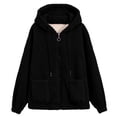 thumbnail image 2 of Misright Women's Big Size Fleece Hooded Top Long Sleeve for Hiking Camping Wear, 2 of 8