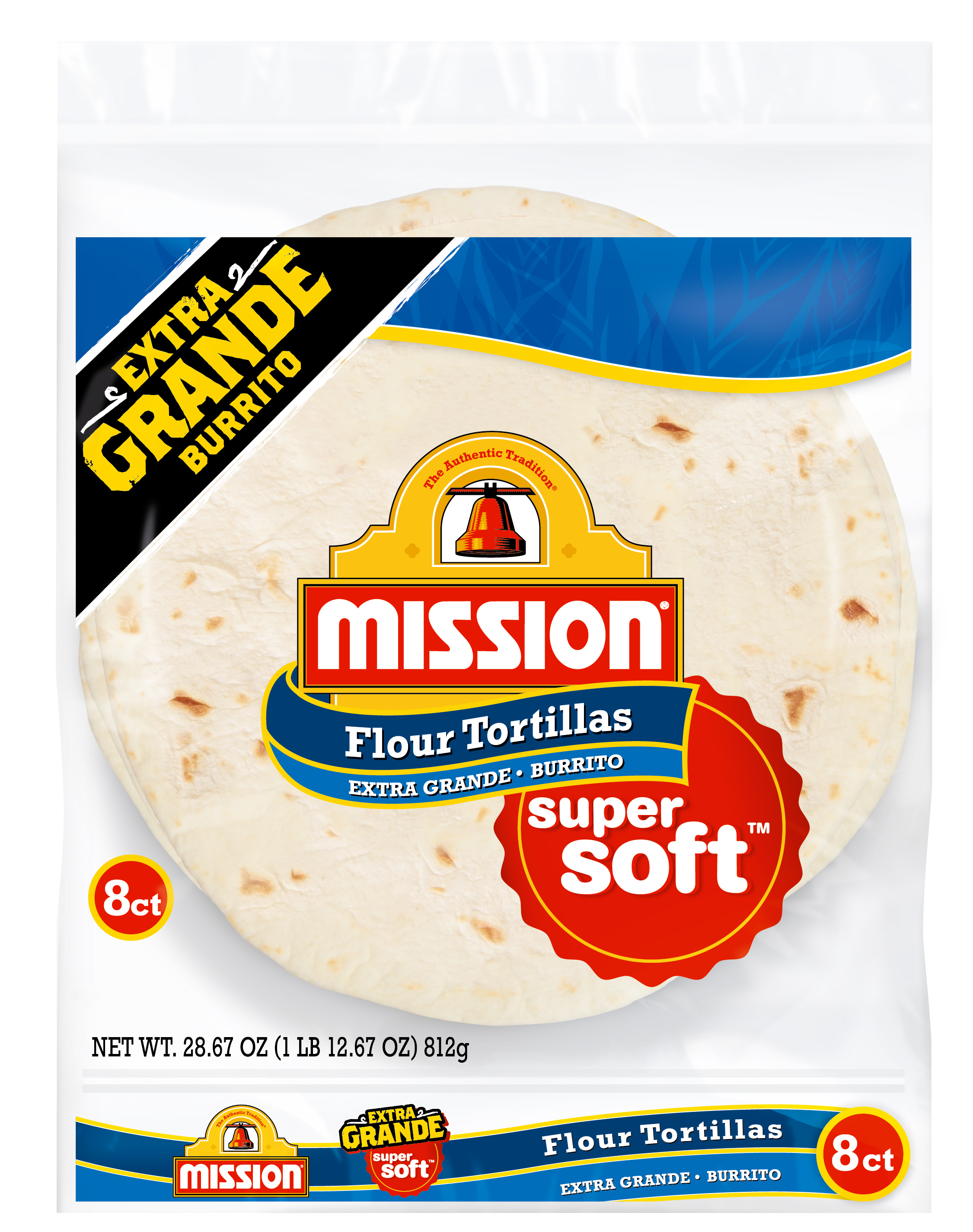 Mission Extra Grande Burrito Flour Tortillas 28 67 Oz 8 Count Walmart Com Walmart Com