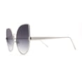 thumbnail image 3 of Super Dapper Round Cat Ear Tip Metal Rim Neat Sunglasses Silver - Smoke, 3 of 4