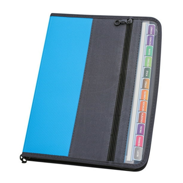 Carpeta de archivos expandible con doble cierre azul, 13 capas, tamaño A4, bolsa de almacenamiento, documentos de prueba y datos, carpeta de archivos en acordeón