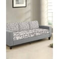 thumbnail image 2 of Farmhouse Grey Sofa Couch Cushion Covers Washable, Removable Stretchable Sectional Couch Covers, Vintage Flower Leaf Botanical Plant Slipcovers for L & T Shape Sofa Furniture Protector S Size 3 pcs, 2 of 7