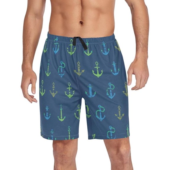 GZHJMY Anchor Pajama Pants Short for Men, Lounge Pants Lightweight Men Pajama Bottoms with Drawstring Pockets, Christmas New Year Birthday Gifts, X-Large