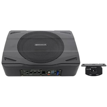 Rockville SS8P 400w 8" Slim Under-Seat Active Powered Car/Truck Subwoofer Sub