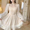 thumbnail image 1 of Lolita Kawaii Dress Women Casual Long Sleeve Vintage Y2k Mini Dress Female Japanese Style One Piece Dress Korean 2021 AutumnM Gao Jinjia LED, 1 of 2