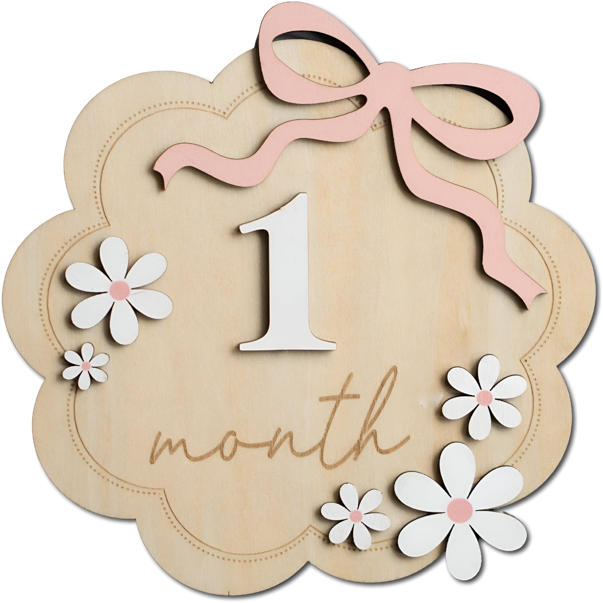 CCOCC Baby Monthly Milestone Sign,1-12 Monthly Baby Milestone,Month Milestone Baby Girl,Baby Months Milestone,Newborn Photography Props Double-Sided