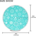 thumbnail image 3 of Coolnut 60" Christmas Snowflake Outdoor Round Tablecloth, Waterproof Stain-Resistant Non-Slip Circular Tablecloth with Umbrella Hole and Zipper for Tabletop Backyard Party BBQ Decor, 3 of 7