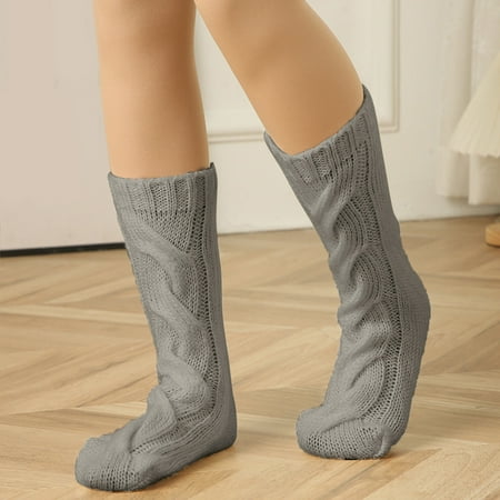

Women Socks Winter Women Casual Wool Socks Solid Color Knitted Lace Socks Christmas Gifts Socks for Women
