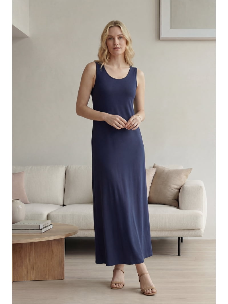 Ellos Plus Size Sleeveless Knit Maxi Dress, Women's, Size: 14-16, Blue Ellos Plus Size Sleeveless Knit Maxi Dress, Women's, Size: 14-16, Blue