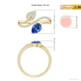 thumbnail image 5 of ANGARA Natural Tanzanite and Diamond Bypass Ring with Leaf Motif in 14K Yellow Gold for Women (Size-7x5mm) | December Birthstone, Anniversary, Jewelry Gift for Women | Natural Tanzanite Ring, 5 of 10