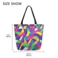 thumbnail image 5 of FORMRS Womens Canvas Tote Bag with Zipper Inner Pocket Shoulder Handbag, Colorful Plaid, 5 of 7