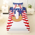 thumbnail image 3 of Erosebridal Kids Baseball Ball Gamer Twin Sheet Sets,Watercolor Monogrammed J Bedding For Boys 3 Pieces, 3 of 6