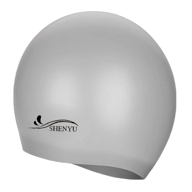 Gorro de Natación Greeniant para Niños y Adultos Impermeable de Silicona Gris-Plata
