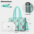 thumbnail image 5 of Teacher Tote Bag,Bull Terrier Dog and Flower Florals Teacher Utility Tote Bag,Large Work Tote Bags for Women with Multiple Pockets,Top Zipper Closure,13.8x10.6x6.7 Inch, 5 of 5