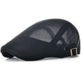 thumbnail image 1 of Sombrero de verano de malla transpirable para hombre, boina ajustable Newsboy Ivy, gorra plana, color negro Ormromra CZYD-ST42-1, 1 of 7
