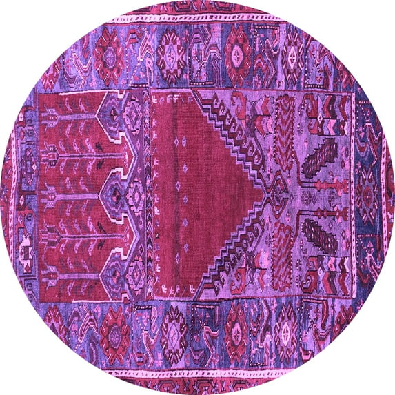 Ahgly Company Indoor Round Persian Purple Traditional Area Rugs, 3' Round