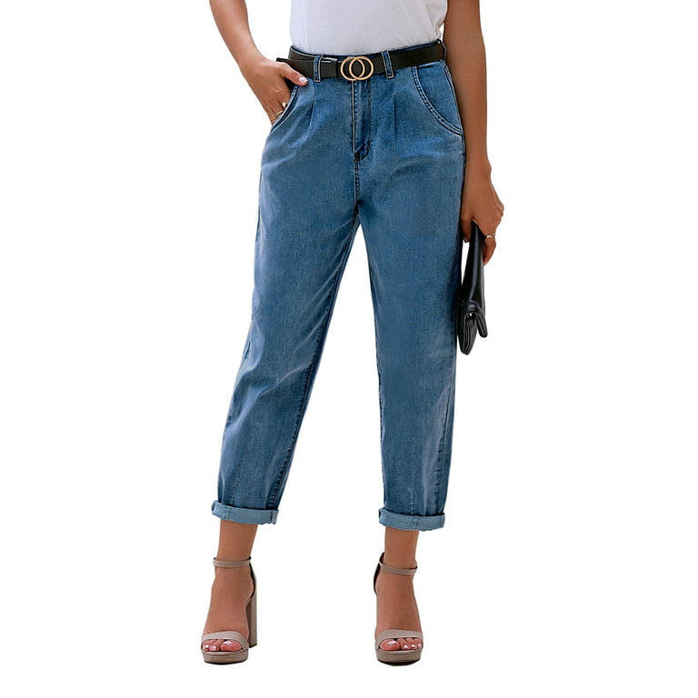 luvamia Vintage Boyfriend Denim Pants for Women High Waisted Stretchy Loose  Fit Mom Jeans Size M Size 8 Size 10