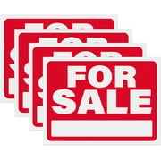 For Sale Signs 12x9, Plastic Signs for Car, Trailer, Vehicle for Sale, Waterproof Plastic (Pack of 4)