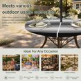 thumbnail image 6 of Round Outdoor Tablecloth with Umbrella Hole and Zipper, Black Striped Tablecloth with Elastic Waterproof, Black Ombre Farmhouse Stripes Patio Table Covers for 55" - 60" Picnic Pool Tables, 6 of 9