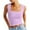 Pink, variant on Womens Summer Tops Womens Tops Dressy Casual Womens Summer Tank Tops Square Neck Crop Tops Cute Solid Flowers Going Out Tops Slim Fitted Crop Camisole Wide Straps Sleeveless Shirts S-Xxl Summer