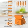 thumbnail image 3 of imarku Knife Set, Sharp Block Knife Set with Built-in Sharpener, Japanese Stainless Steel with Non-Slip Ergonomic Handle, Dishwasher Safe, Kitchen Gifts for Man Woman Burnt Orange, 3 of 11