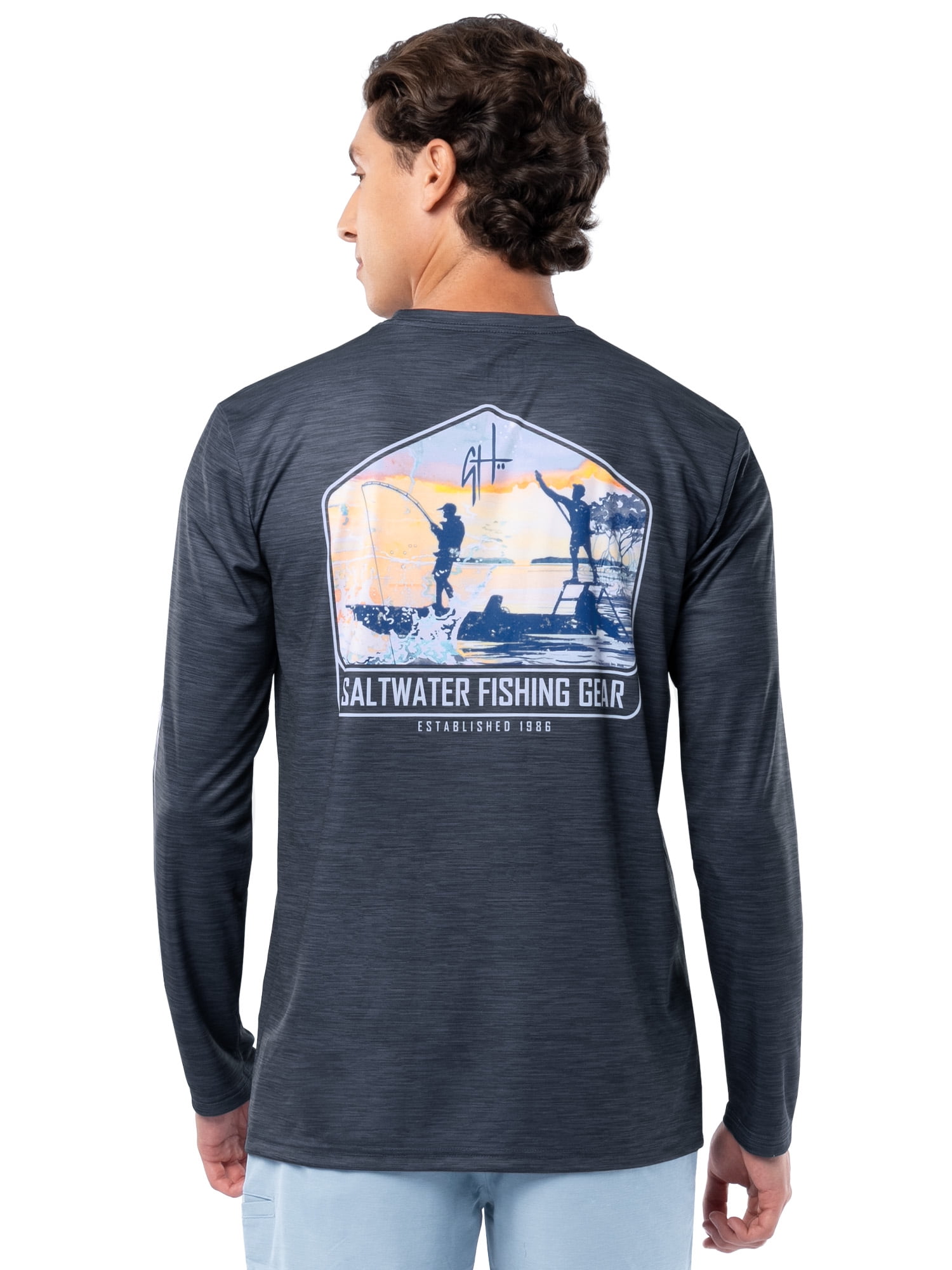 GH BY GUY HARVEY Men's Long Sleeve Sun Protection Top Sizes M-2XL