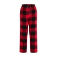 thumbnail image 5 of Dakiuu Family Matching Buffalo Plaid Fleece Pajama Pants Soft Cozy Loungewear Bottoms for Women Men Kids Toddler Elastic Waist Wide Leg Sleep Pants Holiday Casual Home Wear, 5 of 8