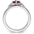thumbnail image 2 of Solid Sterling Silver Stackable Expressions Polished Cr. Ruby & Dia Ring - Ring Size 5.0, 2 of 8