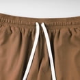 thumbnail image 6 of Men Casual Cargo Pants Joggers Elastic Waist Drawstring Pockets Breathable Lightweight Stretchy Cargo Pants Shorts Fifth Pants Daily Work Gym+ | Zenithor,Coffee L, 6 of 9