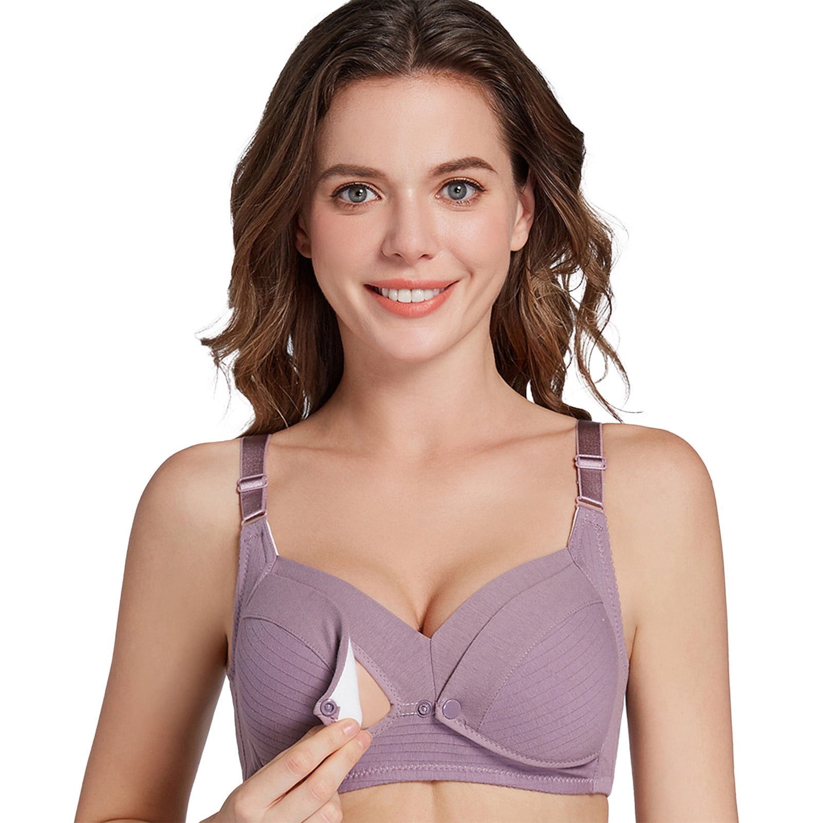 HAYIMI Women Nursing Bras For Breastfeeding Wavy Seamless Comfort Maternity Bralette Wireless Pregnancy Sleep Bra With Support Bralette