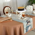 thumbnail image 6 of Table Runner 72 Inches Long for Kitchen Dining, Christmas Snowman Dresser Scarf Farmhouse, Dining Table Decorations for Wedding/Parties, Blue Xmas Winter Snowflake 14 x 72 In, 6 of 9