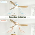 thumbnail image 4 of LiviNest Modern Ceiling Fan for Bedroom: 52 Inch Flush Mount with Light - 3 Solid Wood Blades & Noiseless DC Motor - 6-Speed Remote Control & 3-Tone LED for Living Room, 4 of 6