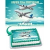 Airplane Aircraft Edible Cake Image Topper Personalized Picture 1/4 Sheet (8"x10.5")