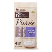 (4 pack) (4 Pack) Pure Balance Puree Gourmet Cat Treats with Real Chicken, 2 oz, 4 Count