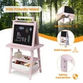 Costzon Art Easel For Kids, Height Adjustable 360 Rotate Double Sided Standing Art Drawing Board W/Chalkboard & Whiteboard U2013 INC