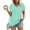 Mint Green, variant on Shirt for Women Casual Solid Color Split Hem Short Sleeve V Neck T-Shirt Loose Comfortable Daily Tops S-2XL