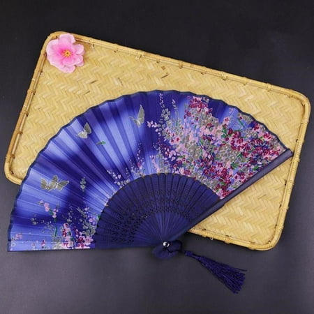 

Handheld Fans Classical Folding Fans with Bamboo Frames for Dancing Cosplay Wedding Party Props Decoration