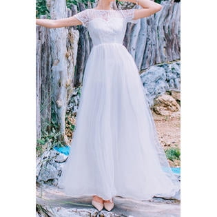 Unomatch Junior Bridesmaid Heart Shape Back Lace Decorated Dress