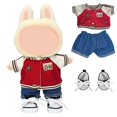 thumbnail image 1 of Conjunto de atuendo para muñeca de 17 cm: chaqueta de béisbol, pantalones de mezclilla y zapatos, 1 of 5