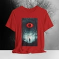 thumbnail image 5 of Red Eye Forest Tee – Creepy Cosmic Watcher Horror Fog Woods Surreal Graphic, 5 of 5