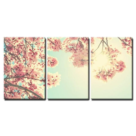 wall26 - 3 Piece Canvas Wall Art - Spring Blossom - Modern Home Art Stretched and Framed Ready to Hang - 24"x36"x3 Panels