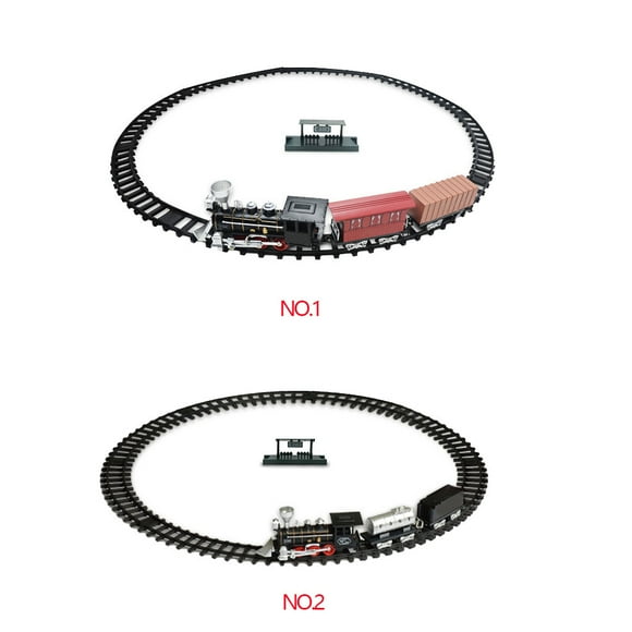Vintage Children Track Small Train Toy Electric Simulation classic power track Light Music Train Simulation Classic Power Track Train Model