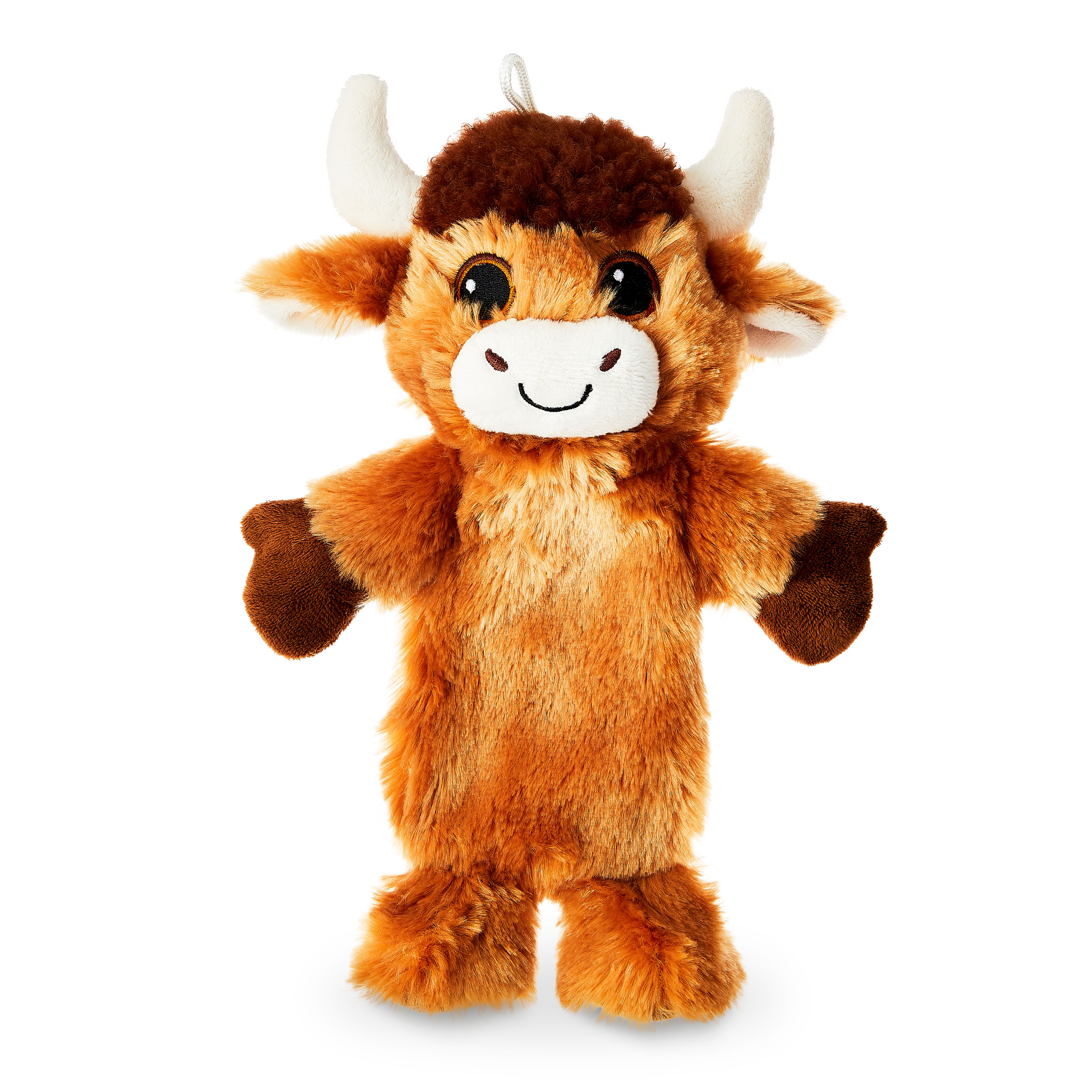 Vibrant Life Brown Longhorn Plush Dog Toy with Crinkle and Squeaker, Chew Level 2